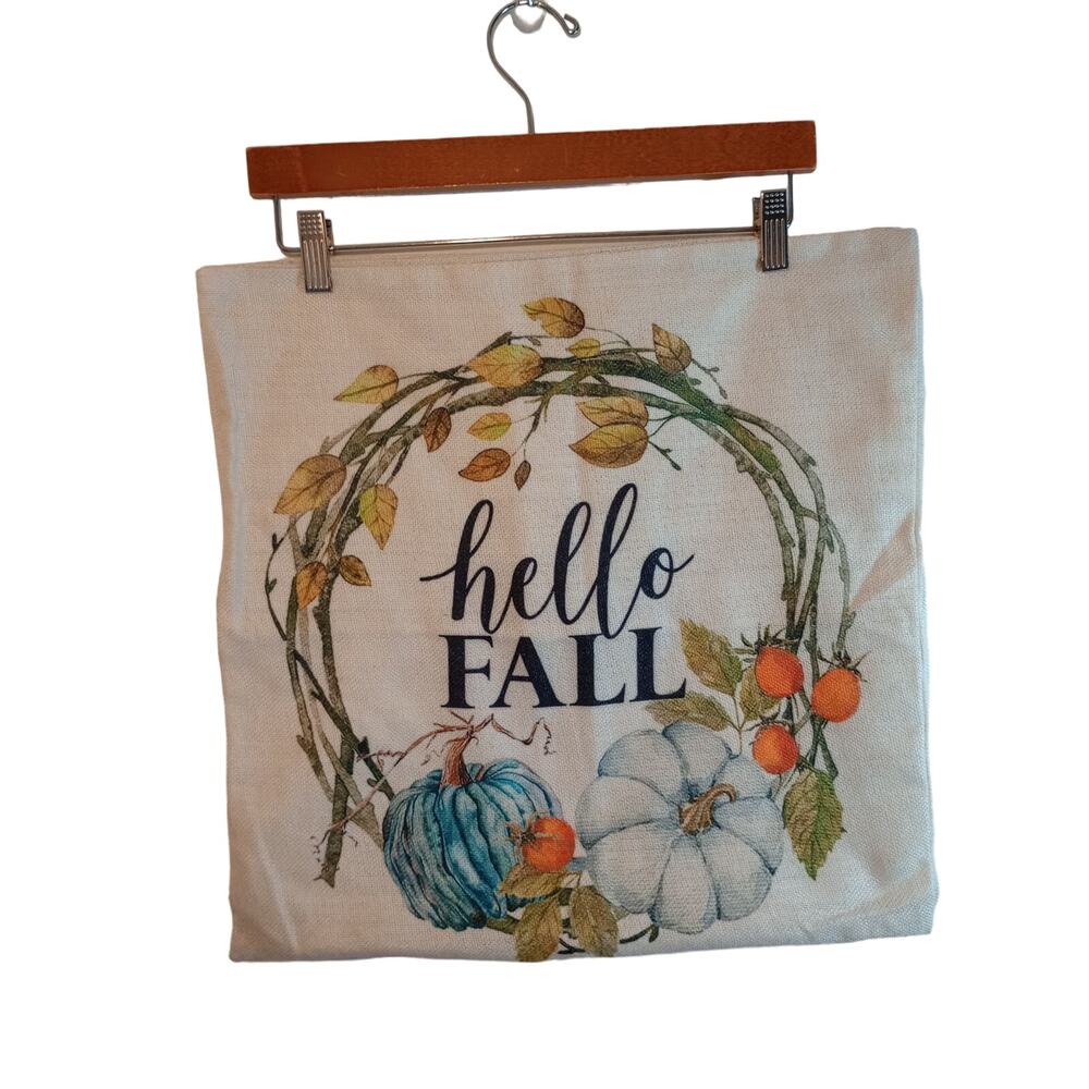 Fall Pillow Covers Set of 4 Hello Fall Market Pumpkin Spice Patch 17X17